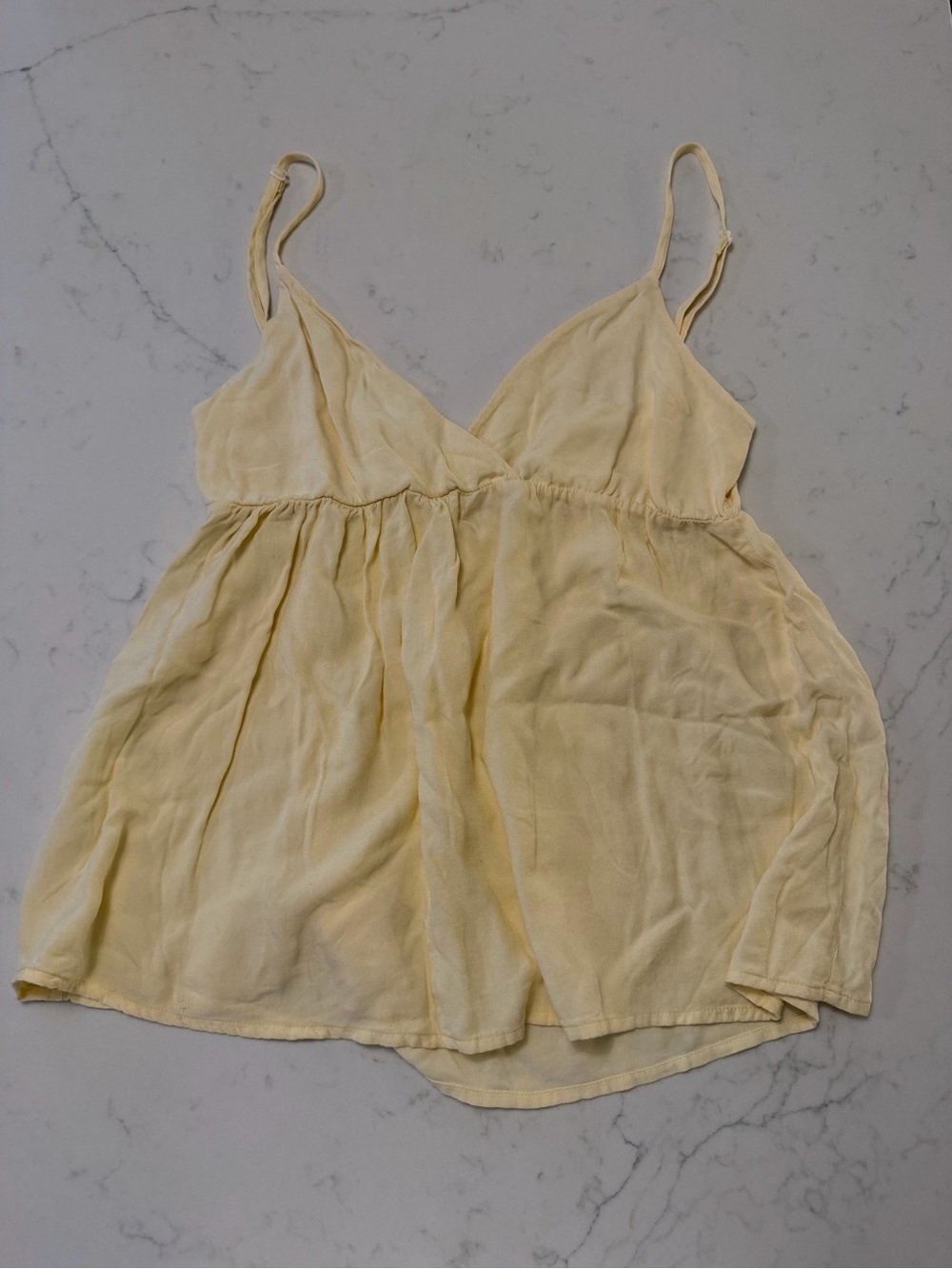 Brandy Melville Pale Yellow V-Neck Spaghetti Strap Camisole